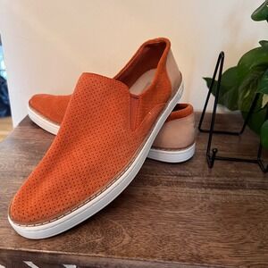 UGG Womens Adley Slip On Shoes Suede Perforated Fire Opal Casual Comfort Size 10